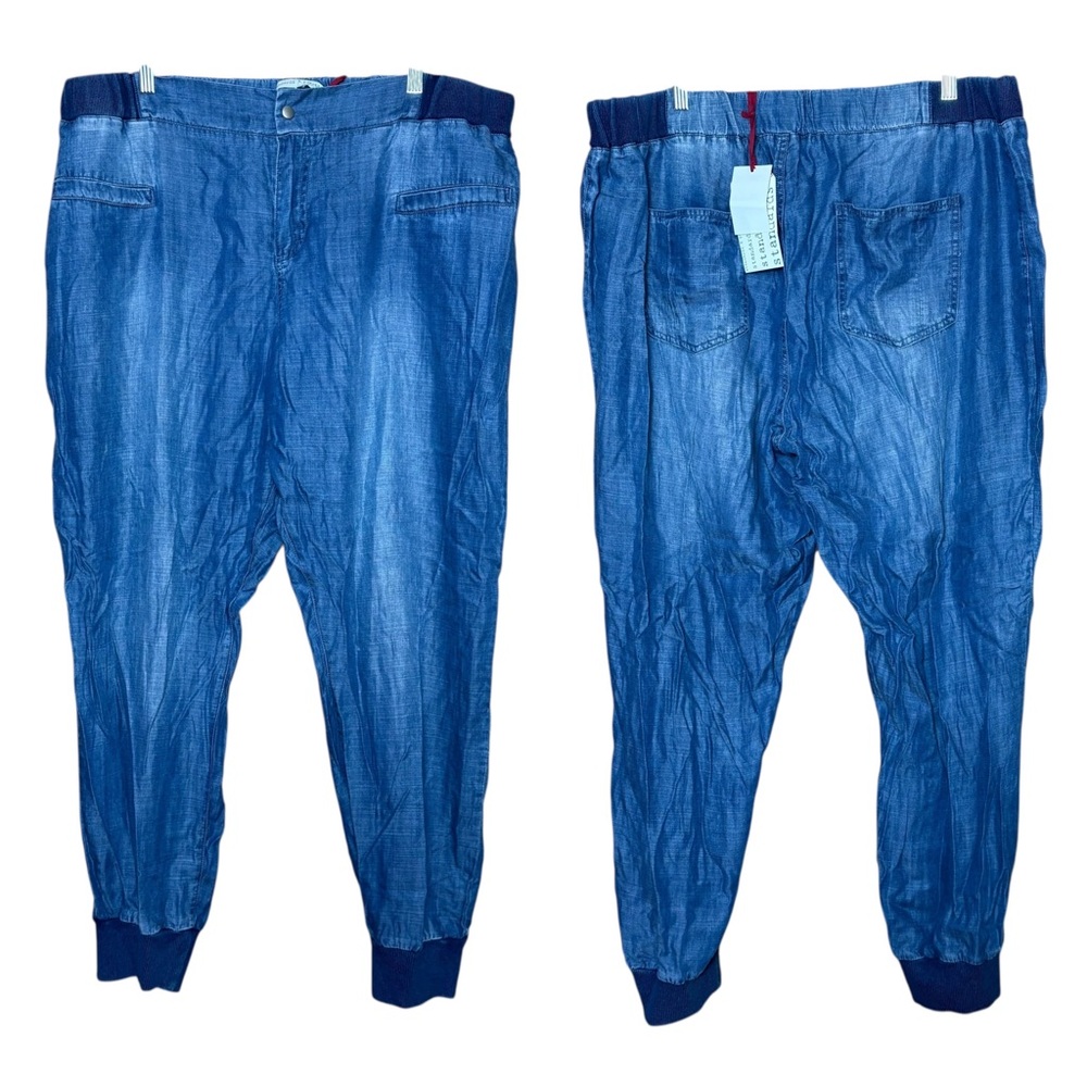 Standards & Practices Chambray Lightweight High Waist Jogger Pants NWT Size 18